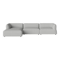 Light gray, modern sectional sofa with smooth, minimalist design and no visible patterns. Ideal for contemporary spaces.