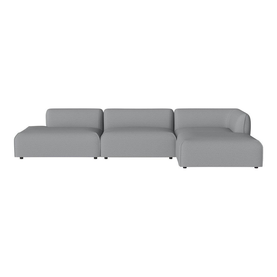 Modern modular sofa in soft gray upholstery with clean lines and no visible patterns. Perfect for contemporary living spaces.