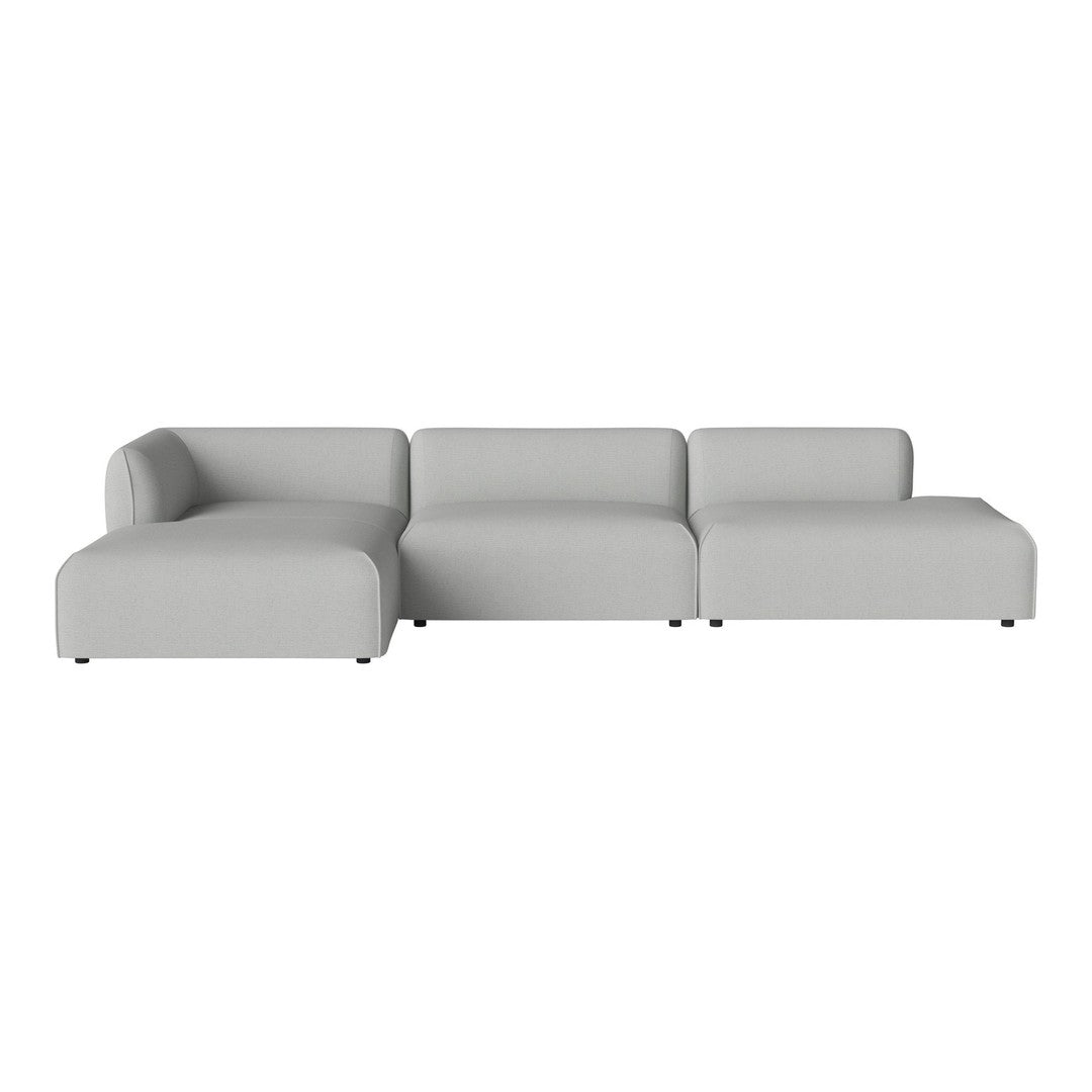 Modern gray sectional sofa with clean lines and a minimalist design, perfect for contemporary interiors.