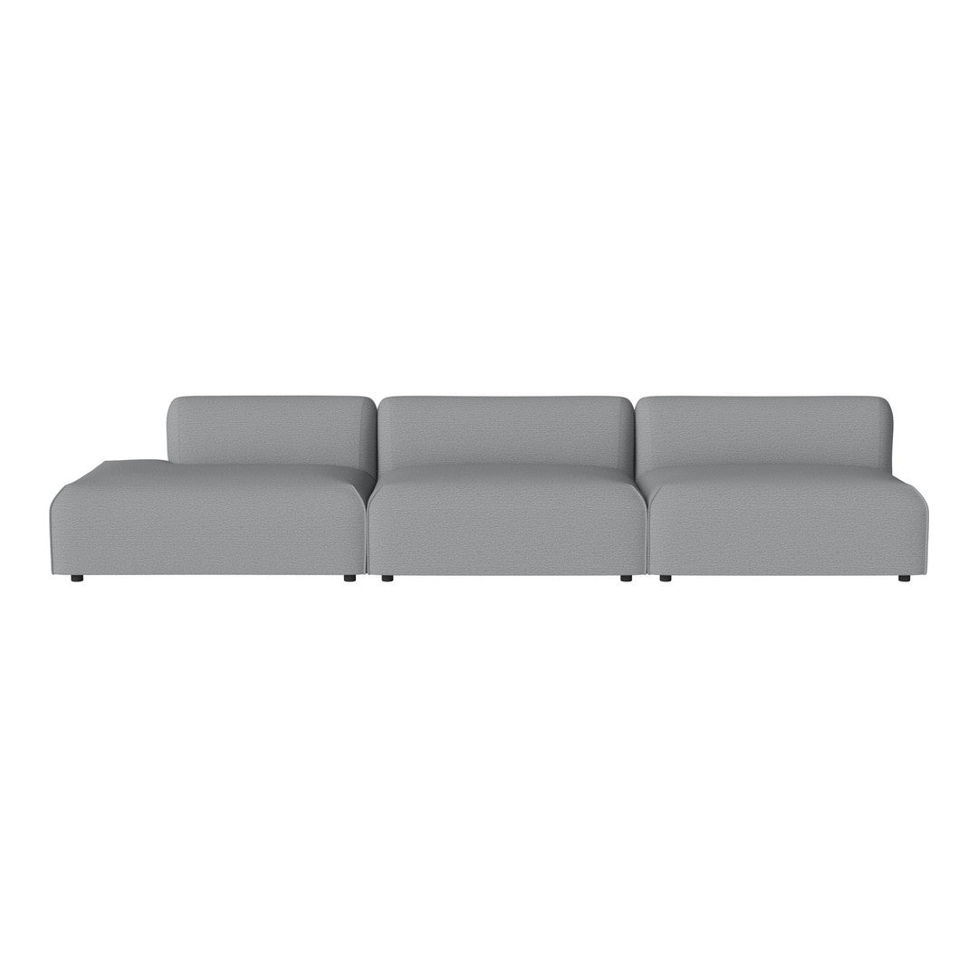 Stylish modern gray sectional sofa with a sleek, minimalist design and smooth fabric finish. Perfect for contemporary interiors.