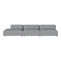 Stylish modern gray sectional sofa with a sleek, minimalist design and smooth fabric finish. Perfect for contemporary interiors.