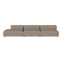 Beige modular sofa with a smooth, minimalist design and no distinct patterns, perfect for modern interiors.