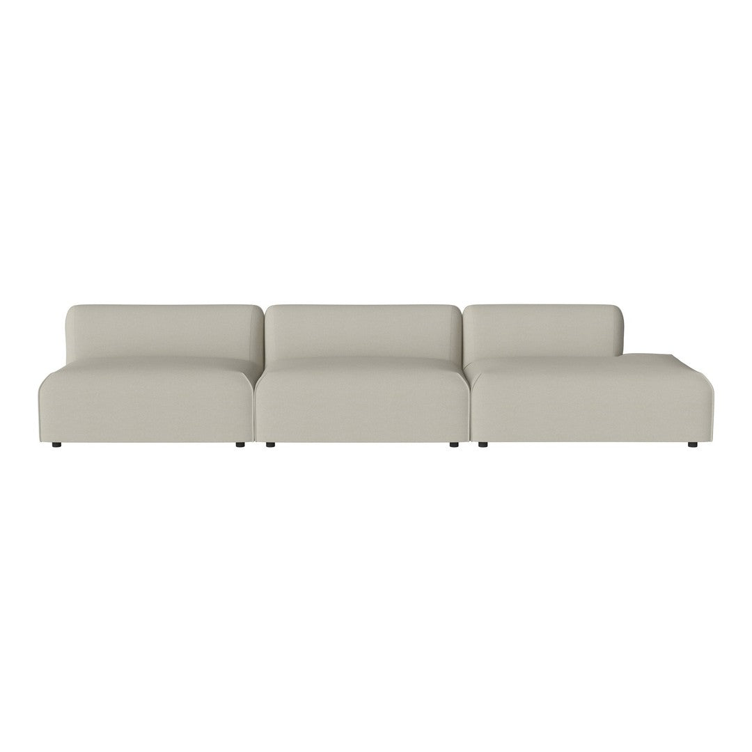 Light beige modular sofa with smooth, minimalist design and no visible patterns. Perfect for modern interiors.