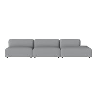 Gray modular sofa with smooth fabric and minimalist design, perfect for modern living spaces.