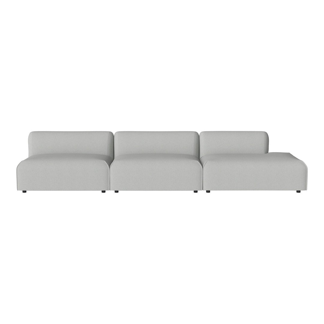 "Contemporary grey sofa with clean lines and a minimalist design, perfect for any modern living space."