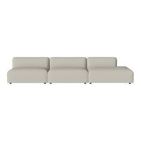Light beige modern sofa with a clean, minimalist design and smooth, untextured upholstery. Perfect for contemporary spaces.