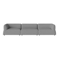Gray fabric sofa with a sleek, modern design and subtle texture, perfect for contemporary living spaces.