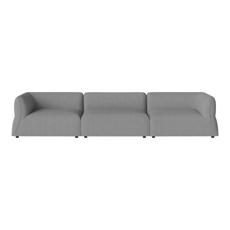 Gray fabric sofa with a sleek, modern design and subtle texture, perfect for contemporary living spaces.