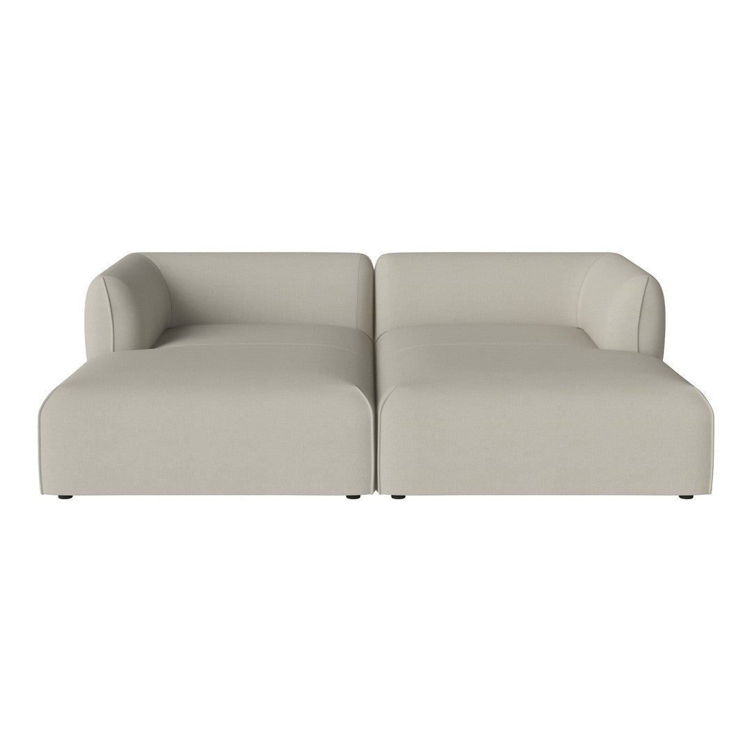 Light beige, modern sofa with sleek lines and minimalistic design, perfect for contemporary living spaces.