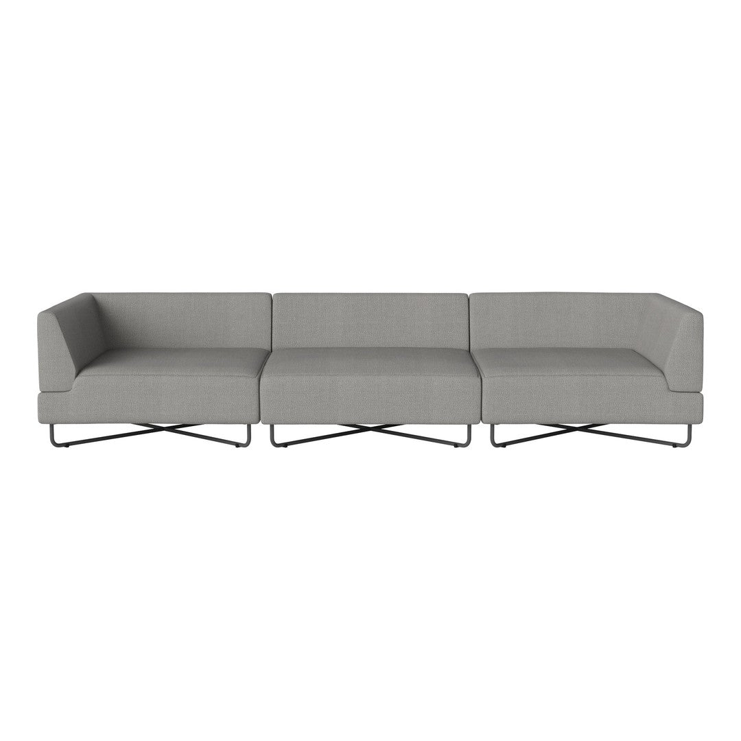 Gray modern sectional sofa with a sleek, minimalist design and textured upholstery. Perfect for contemporary decor.