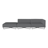 Gray modern sectional sofa with sleek metal legs and minimalistic design, perfect for contemporary living spaces.