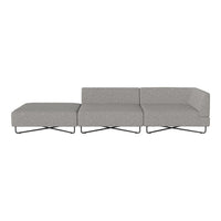 Stylish gray sectional sofa with subtle textured pattern and sleek metal legs, perfect for modern living spaces.