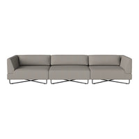 Stylish gray sectional sofa with modern lines and minimalist metal legs, perfect for contemporary interiors.