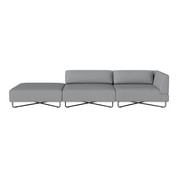 Modern gray sectional sofa with a minimalist design and sleek metal legs. Perfect for contemporary living spaces.