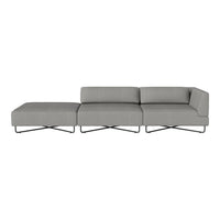 Modern gray sectional sofa with a sleek design and minimalist pattern, perfect for contemporary living spaces.