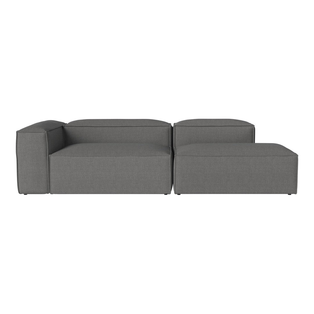 Modern gray sectional sofa with a clean, minimalistic design and soft, textured fabric. Perfect for any living space.