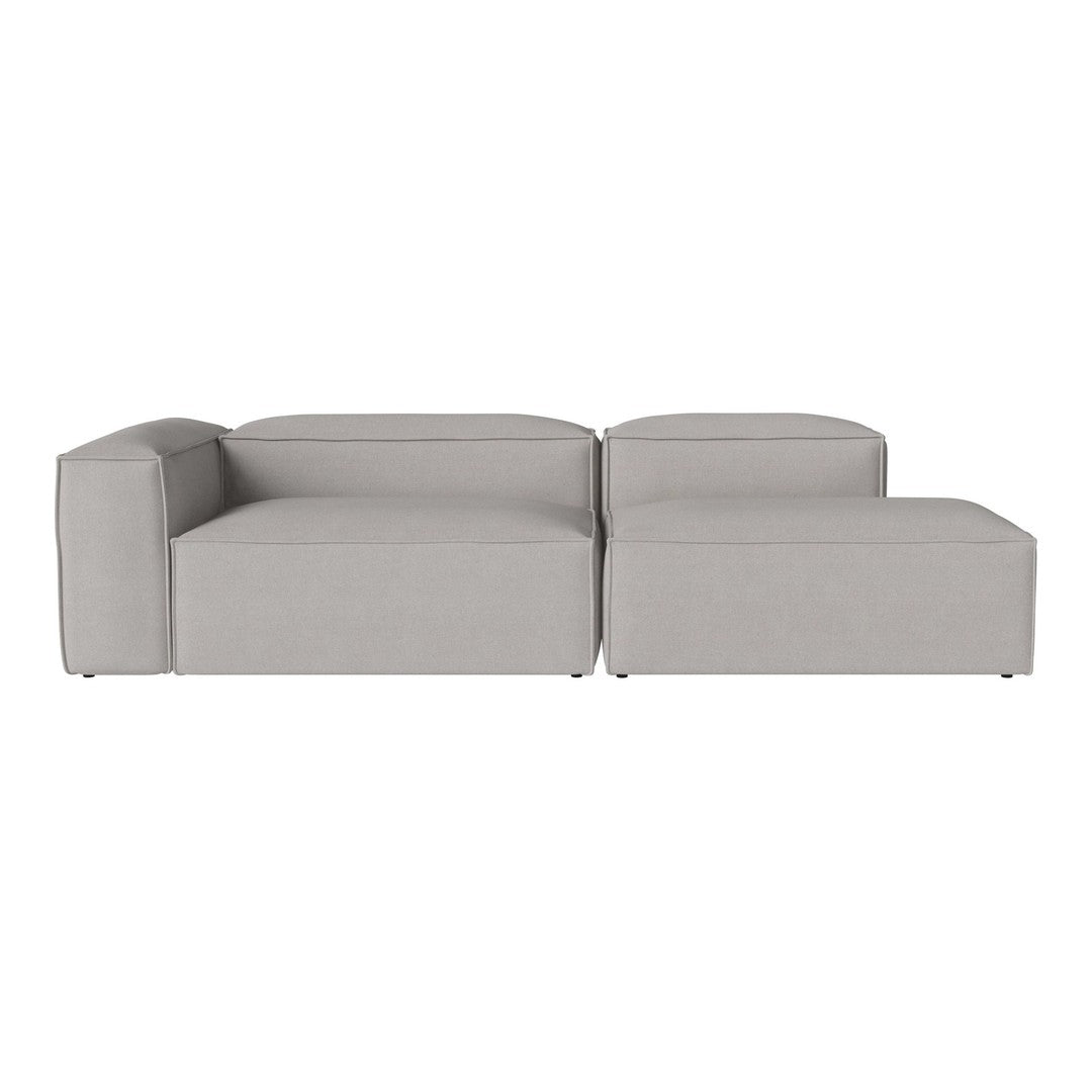 Light gray modular sectional sofa with a sleek, minimalist design and smooth fabric finish. Perfect for modern interiors.