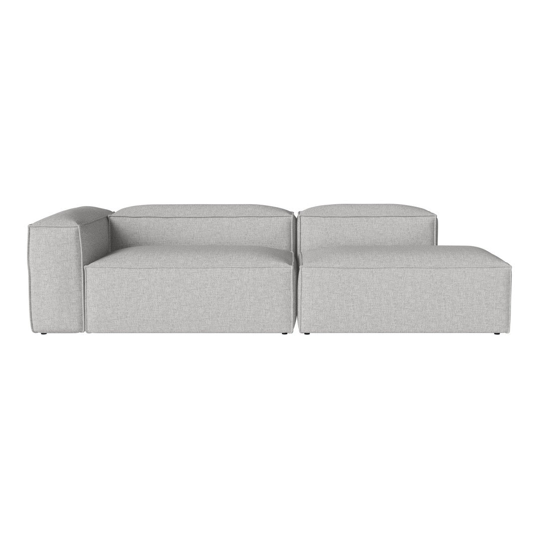 Light gray modern sectional sofa with textured fabric and minimalist design, perfect for contemporary living spaces.