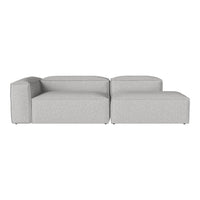 Light gray modern sectional sofa with textured fabric and minimalist design, perfect for contemporary living spaces.
