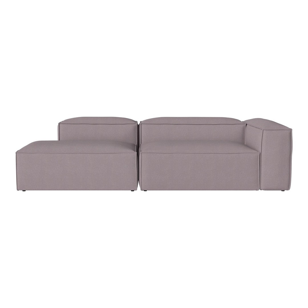 Contemporary light gray sectional sofa with sleek, solid pattern and clean lines, ideal for modern living spaces.