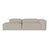 Beige modular sofa with clean lines and a modern minimalist design. Perfect for contemporary living spaces.
