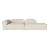 Cream-colored modular sofa with a sleek, minimalist design and smooth, solid upholstery. Perfect for modern decor.