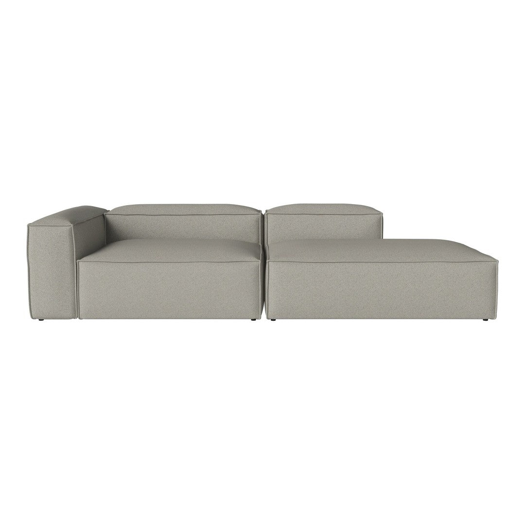 Gray modular sofa with a sleek, minimalist design and smooth, modern fabric finish.
