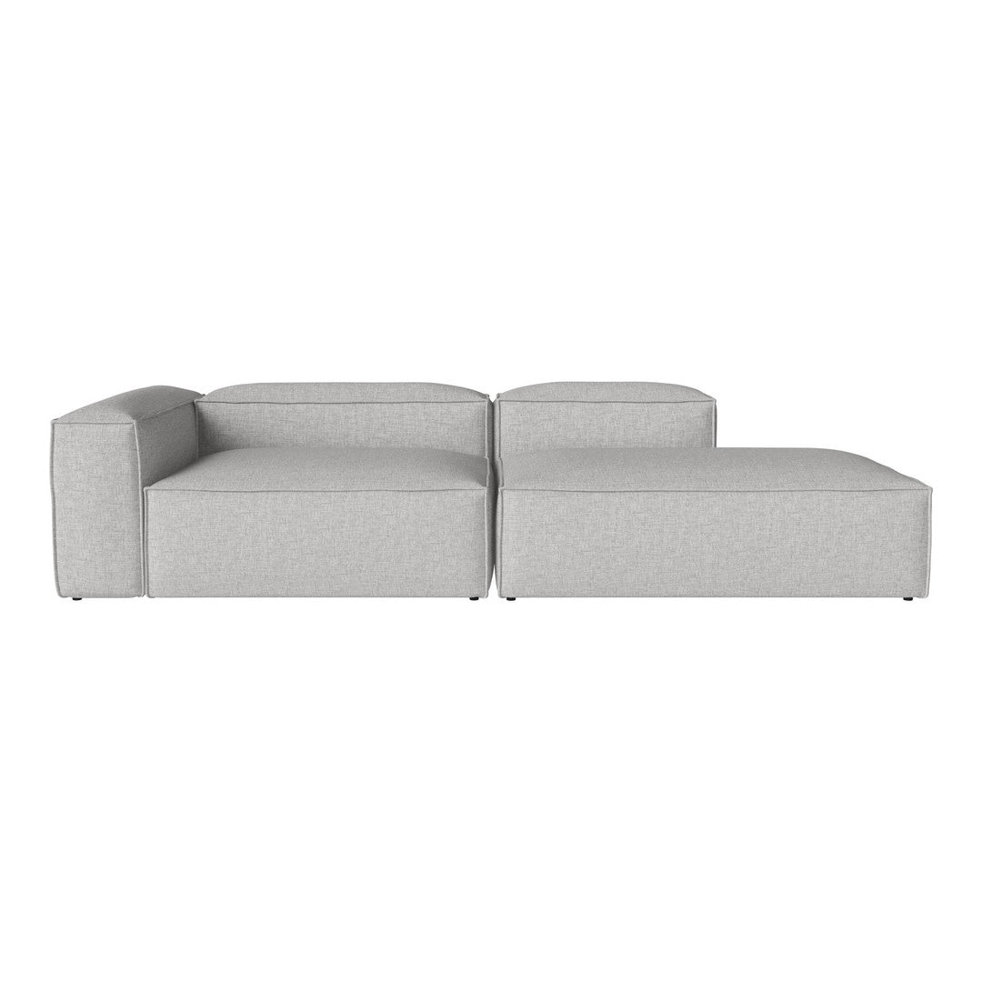 Modern two-tone gray sectional sofa with a sleek, minimalist design and soft fabric upholstery. Perfect for any living space.