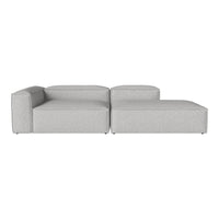 Modern two-tone gray sectional sofa with a sleek, minimalist design and soft fabric upholstery. Perfect for any living space.