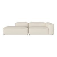 Beige modular sofa with a minimalist design and clean lines, featuring a smooth, uniform texture.