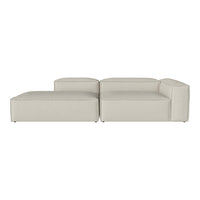 Beige sectional sofa with clean lines and minimalistic design, complementing modern home decor.