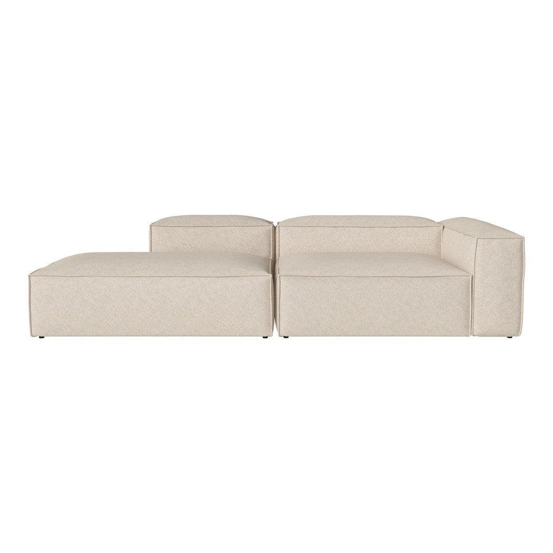 Beige modern sectional sofa with a smooth, minimalist design and subtle texture. Ideal for stylish living rooms.