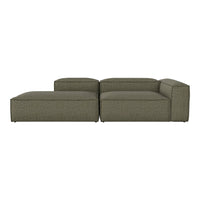 Olive green modular couch with a textured fabric pattern, perfect for modern living spaces.