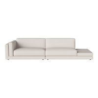 Light beige modern sectional sofa with clean lines and minimalist design, perfect for stylish living spaces.