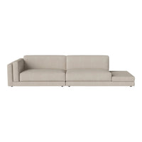 Light beige modern sectional sofa with clean lines and no visible patterns, ideal for contemporary living spaces.