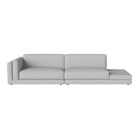 Light gray sectional sofa with a smooth, modern design and minimalist aesthetic. Perfect for contemporary interiors.