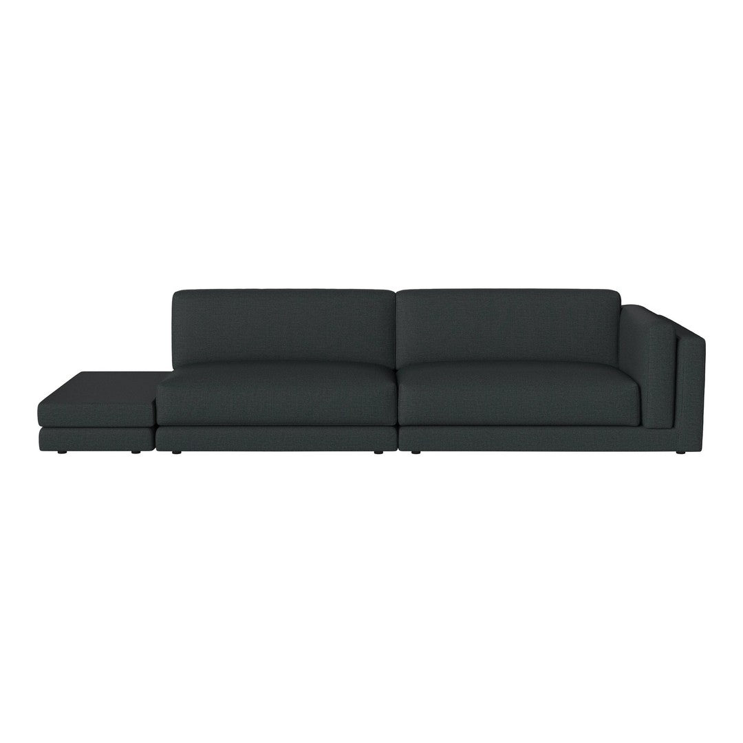 Modern dark gray sectional sofa with a sleek, minimalist design and no visible patterns. Perfect for stylish living spaces.