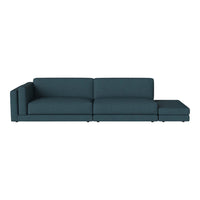 Teal modern sofa with clean lines and a sleek design, perfect for contemporary living spaces.