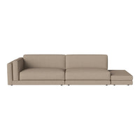 Light beige sectional sofa with a sleek, minimalist design. Perfect for modern living spaces.