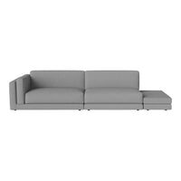 Modern gray sectional sofa with clean lines and a minimalist design, perfect for contemporary living spaces.