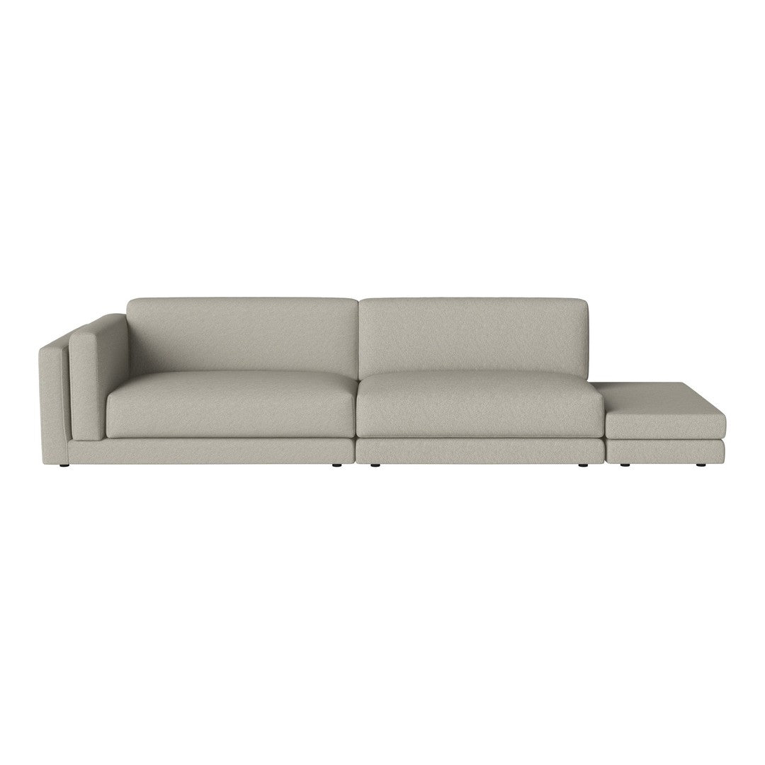 Light gray fabric sofa with a minimalist design and smooth, clean lines for modern decor. Perfect for any living space.