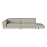 Light gray fabric sofa with a minimalist design and smooth, clean lines for modern decor. Perfect for any living space.