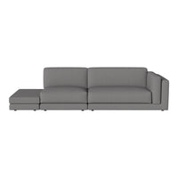Modern gray sectional sofa with clean lines and textured upholstery, perfect for contemporary living spaces.
