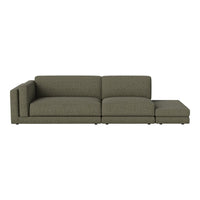 Olive green sectional sofa with a textured fabric pattern, perfect for modern living spaces.