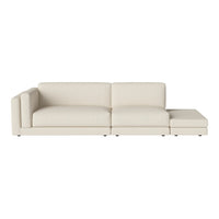 Elegant cream sectional sofa with a minimalist design and smooth upholstery, perfect for modern interiors.