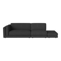 Stylish dark gray sectional sofa with a clean, modern design and soft, textured fabric. Perfect for contemporary living spaces.