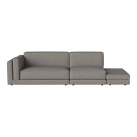 Gray textured fabric sectional sofa with clean lines and a modern design. Perfect for contemporary living spaces.