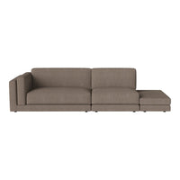 "Modern taupe sectional sofa with a sleek design and textured fabric upholstery, perfect for contemporary decor."