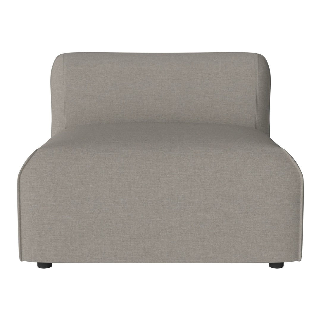 Light gray upholstered chair with a sleek, minimalist design and subtle texture. Perfect for modern decor.