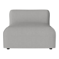 Light gray upholstered chair with clean lines and minimalistic design, perfect for modern decor.